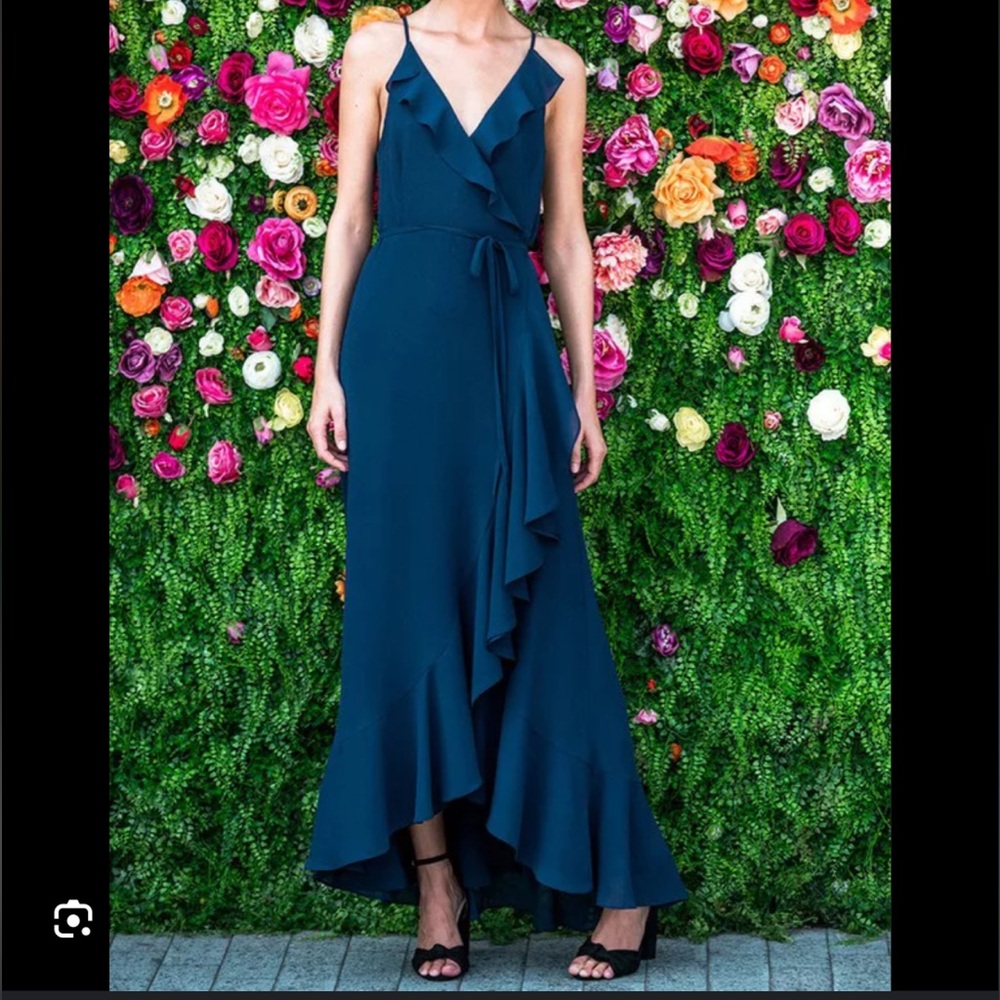 Yumi Kim Navy Ruffle Maxi Dress (Meadow Maxi) NWT